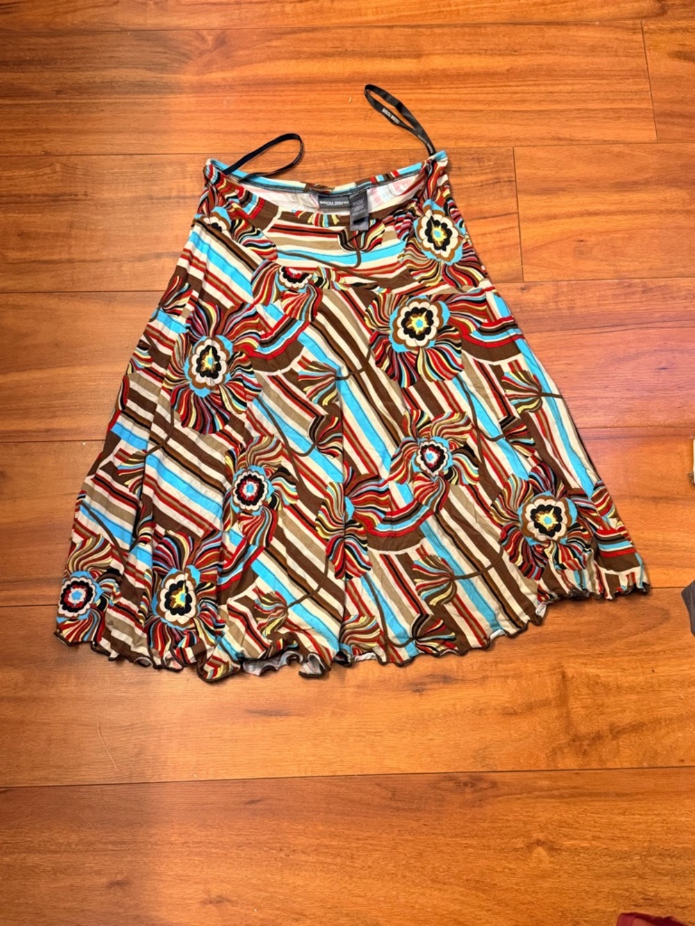 Bisou Bisou Brown, Turquoise & Red Circle Skirt